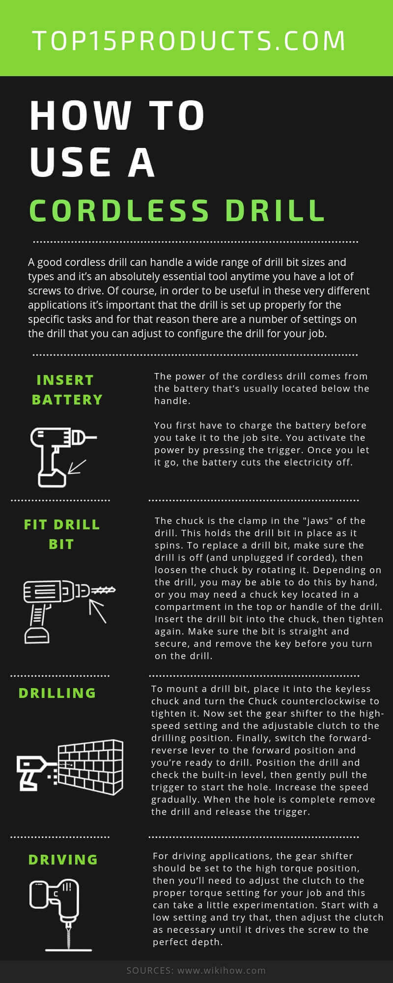 how to use a cordless drill