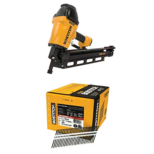 BOSTITCH F21PL Round Head 1-1/2-Inch to 3-1/2-Inch Framing Nailer with Positive Placement Tip and Magnesium Housing with RH-S10D131EP...