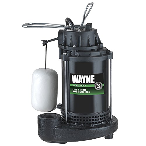 WAYNE CDU790 - 1/3 HP Submersible Cast Iron and Stainless Steel Sump Pump with Integrated Vertical Float Switch - Up to 4,600 Gallons...