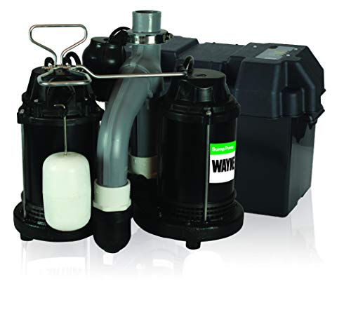 WAYNE - 1/2 HP Sump Pump with Integrated Vertical Float Switch and 12 Volt Battery Back Up Capability, Battery Not Included - Up to...