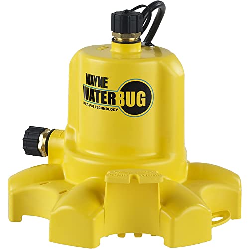 WAYNE Waterbug 1/6 HP 1350 GPH Submersible Multi-Flo Technology-Water Removal and Transfer Pump, Yellow